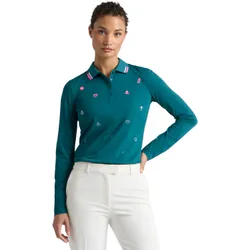 Polo Icon Embroidered Tech Pique, langarm, dunkelgruen l