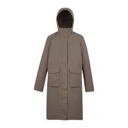 Womens/ladies Yarli Longline Waterproof Jacket (Mocha/cocoa) - Size 12 Uk