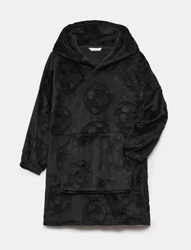 Fleece Football Oversized Hoodie (3-16 Yrs) Black Mix male - M&S - FashionsVida