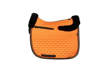 Schabracke FS26 Glanz, Lammfell, Dressur Gr.L, orange/schwarz