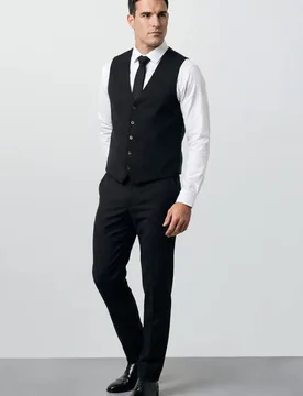 Men's Plus & Tall Black Essential Suit Waistcoat Size: XLTL - Black - Size: XLTL - Burton - FashionsVida