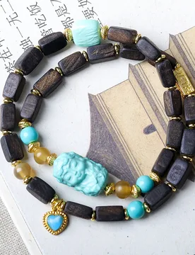 Dalagan Agarwood Two Circle Bracelet Original Cultural Play Green Tara Chinese Handstring Buddha Beads Handheld by Men and Women - Aliexpress - FashionsVida