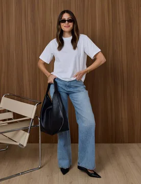 High Waisted Wide Leg Jeans Light Blue female - WAT THE BRAND - FashionsVida