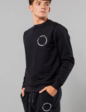Mens Crew Neck Sweatshirt with Logo Print - Tokyo Laundry - FashionsVida