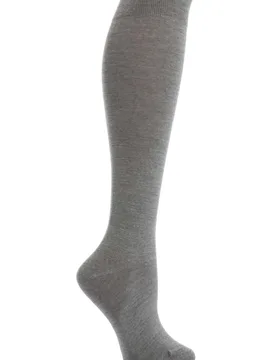 Pair Shetland Soft Merino Wool Knee High Socks Ladies 5.5-6.5 Ladies - - Grey - Size: Small - Falke - FashionsVida