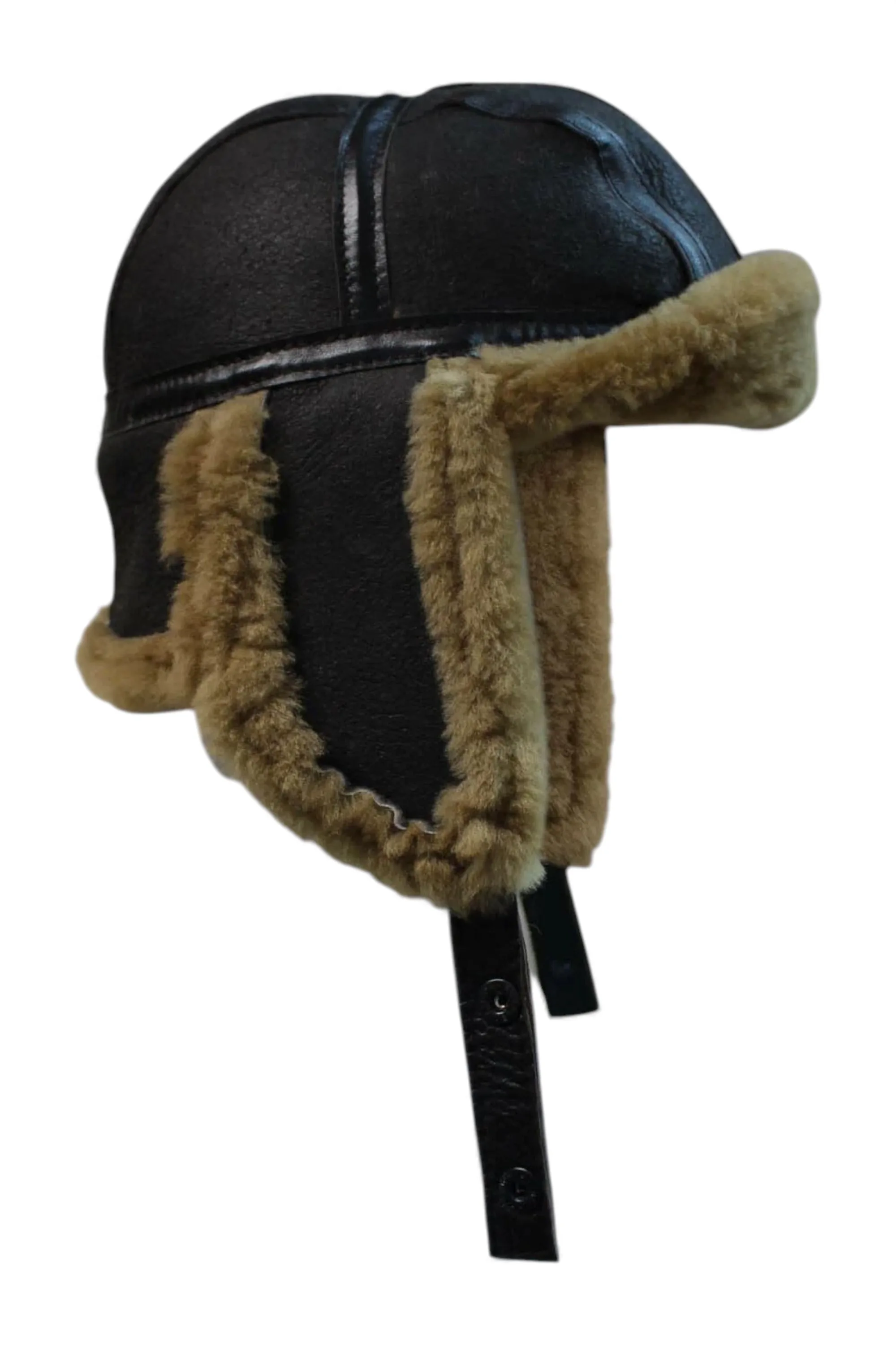 Mens RAF Aviator Sheepskin B-55 Trapper Hat - - Size: L - Infinity - FashionsVida