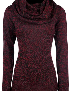 Strickpullover - Up The Neck - S bis 5XL - für Damen - Größe 3XL - schwarz/rot - Frauen - female - Black Premium by EMP - FashionsVida