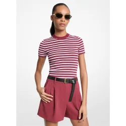 Jersey de mujer de manga corta y cuello redondo