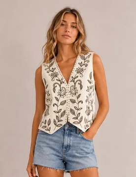 Chaleco de mujer sin mangas con escote pico - Vila - FashionsVida