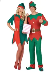 Weihnachtselfen-Paarkostüm für Erwachsene