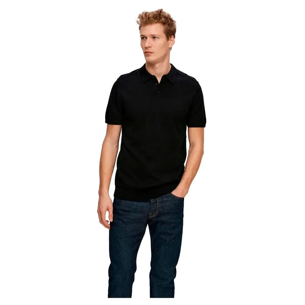 Polo A Maniche Corte Berg Black L - Selected - FashionsVida