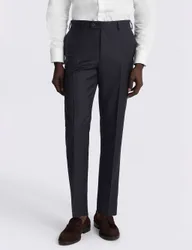 Tailored Fit Pure Wool Twill Suit Trousers Navy male