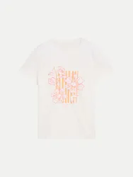 T-Shirt mit floralem Print Weiß L