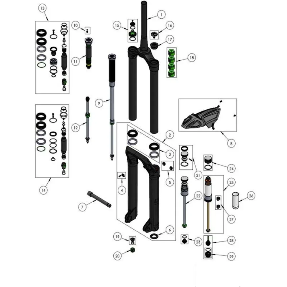Kit De Joints Spy De Fourche Onyx 38 Ref 3 - DVO - FashionsVida