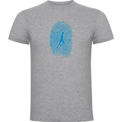Maglietta A Maniche Corte Runner Fingerprint Heather Grey S