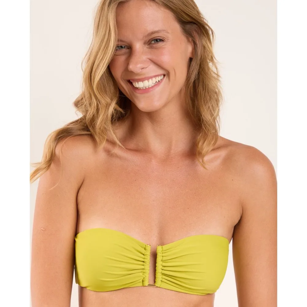 Top de bikini bandeau liso con relleno - Río de Sol - FashionsVida