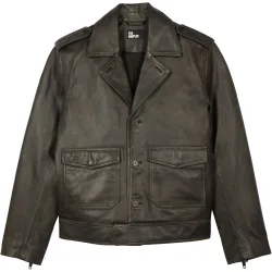 Chaqueta de hombre de cuero con botones