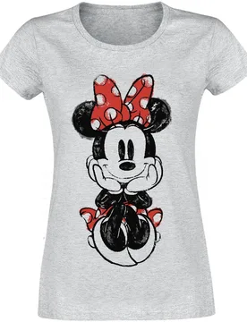 Disney T-Shirt - Minnie Maus - S bis XXL - für Damen - Größe XL - grau - Lizenzierter Fanartikel - Frauen - female - Micky Maus - FashionsVida