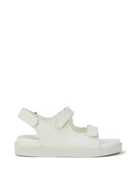 Women's 'Asher' Double Strap Flat Platform Heel Dad Sandals in White Size: 3 - White - Size: 3 - XY London - FashionsVida