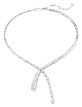 Collana a Y Matrix, Taglio misto, Bianco, Placcato rodio OS - Swarovski - FashionsVida