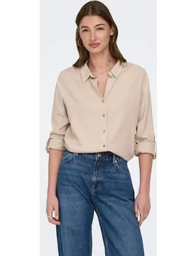 Camisa de mujer de manga larga con cuello polo - Only - FashionsVida