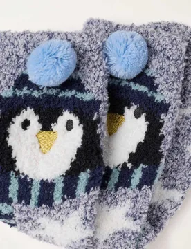 Penguin Fluffy Socks Blue Mix female - Fatface - FashionsVida