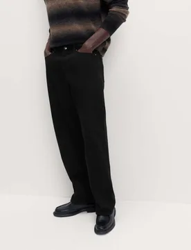 Loose Fit Pure Cotton Rigid Value Jeans Black male - M&S - FashionsVida