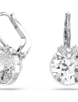 Orecchini pendenti Bella V, Taglio Round, Bianchi, Placcato rodio OS - Swarovski - FashionsVida