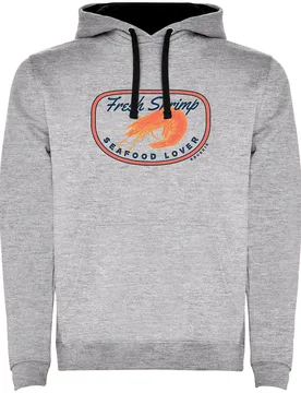 Fresh Shrimp Two-colour Hoodie Heather Grey / Black 2XL Men,Women - Kruskis - FashionsVida