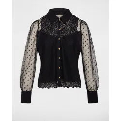 Blusa de mujer de encaje manga larga