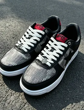 A BATHING APE 1 par de zapatillas deportivas casuales de calle unisex BAPE STA con marca compartida, diseño de estrella de rayo, de caña baja US9 - Shein - FashionsVida