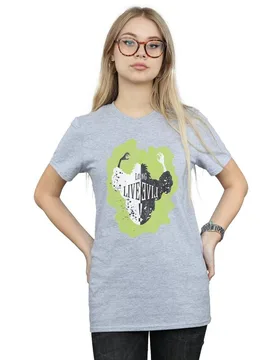 Women's The Descendants Cruella Long Live Cotton Boyfriend T-Shirt in Grey Size: Large - Grey - Size: L - Disney - FashionsVida