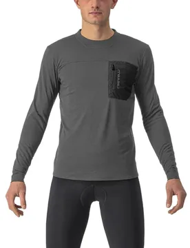 Maglietta A Maniche Lunghe Unlimited Merino Dark Grey / Black / Electric Lime - Castelli - FashionsVida