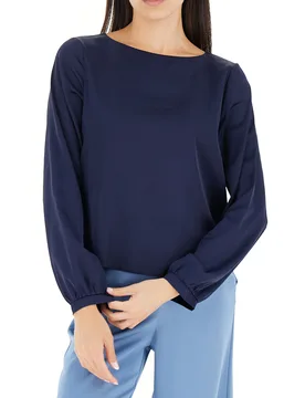 Blusa maniche lunghe BLU NAVY L - Rinascimento - FashionsVida