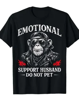 Emotional Support Husband Do Not Pet Funny Monkey Sarcasm T-shirt For Men Women 100% Cotton T Shirts Short Sleeve Tops 0420-1 - Aliexpress - FashionsVida