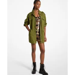 Parka de mujer de algodón organico estilo militar