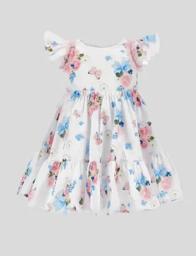 Abito primaverile bambina bianco - Monnalisa - FashionsVida