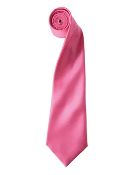 Mens Plain Satin Tie (Narrow Blade) (Fuchsia) - One Size - Premier - FashionsVida