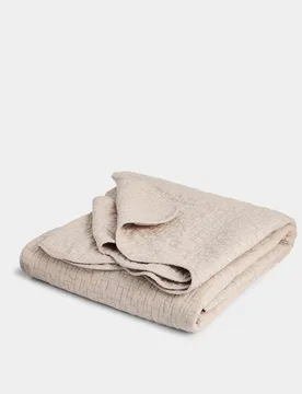 Pure Cotton Quilted Scallop Bedspread Neutral - M&S - FashionsVida