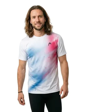 Topspin Short Sleeve T-shirt Royal / Print Vision 2XL - Head Racket - FashionsVida