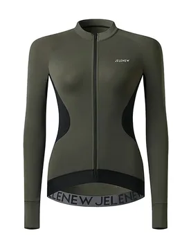 Maglia A Maniche Lunghe Allure Brushed Pro Military Green - Jelenew - FashionsVida