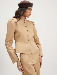 High Neck Lightweight Jacket Chocolate female