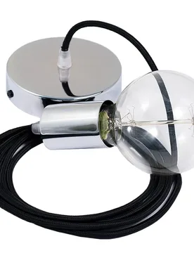 Cables Suspension Luminaire Rm04 1 M Black / Chrome Plated One Size - Creative - FashionsVida