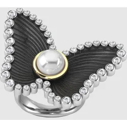 Anillo Sky Drops de plata, perla y zafiro