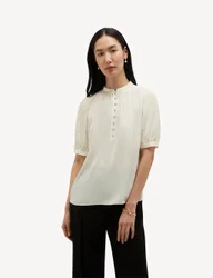 HOBBS High Neck Blouse Cream female