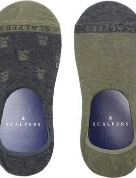 Pack de 2 pares de pinkies de hombre combinados en liso y estampado - Scalpers - FashionsVida
