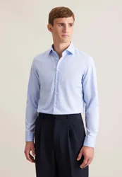 Shaped Business Hemd Uni Blau 45