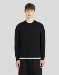 Men's Pure Lambswool Crew Neck Jumper Jet Black