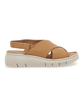 Sandali in Vera Pelle Cognac 350020 36 - MIO TEMPO - FashionsVida