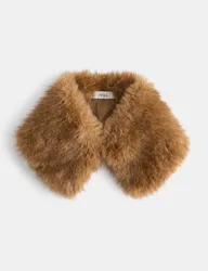 M&S Faux Fur Collar Caramel female
